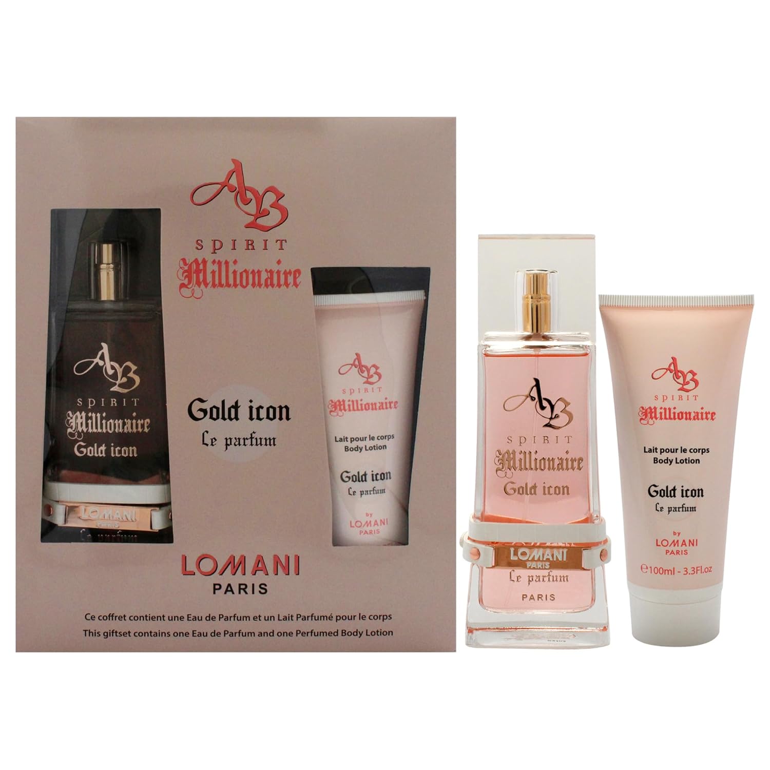 AB Spirit Millionaire Le Parfum Gold Icon Gift Set By Lomani