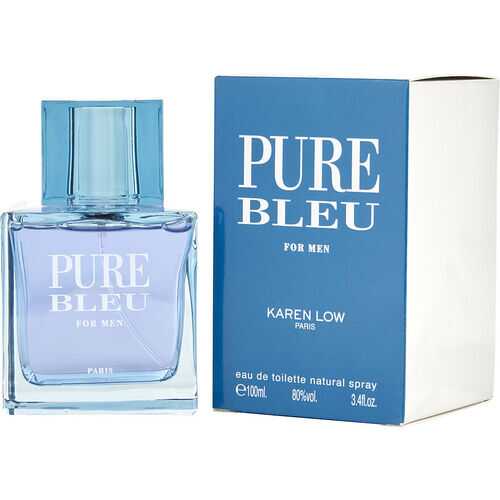 Karen Low Pure Bleu For Men Paris Eau De Toilette EDT Natural Spray 3,4oz Ounce Cologne Perfume 100ml Fox Global Commerce @officialsitc